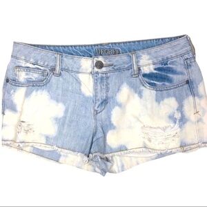 Decree Stone Washed Distressed Blue Jean Shorts